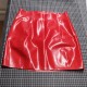 Latex red mini skirt with zipper - SALE
