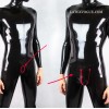 Latex zipperless neck entry catsuit with collar - male cut