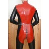 Latex cycling catsuit with a side stripes - NEO