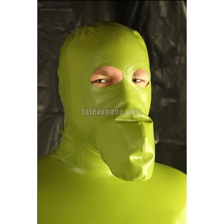 Latex breath play hood with mouth sac -  HERIO