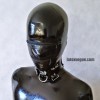 Latex hood with horizontal zippers - Zipped