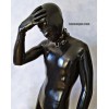 Latex hood with horizontal zippers - Zipped