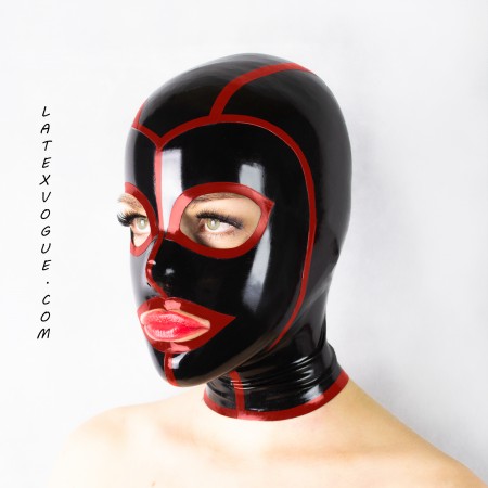 Latex striped hood