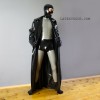Basic long latex raincoat with belt