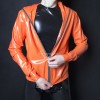 Latex jacket with hood