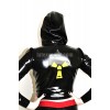 Latex short jacket with a hood