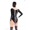 Latex wide neck leotard