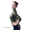 Latex leotard with collar