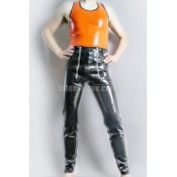 Latex trousers with zippers