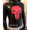 Latex shirt with skull on chest - long sleeves