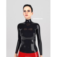 Female latex top with long sleeves