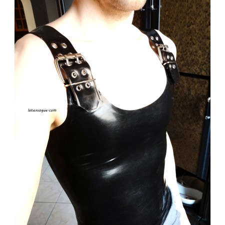 Latex top with buckles over shoulders - ROY